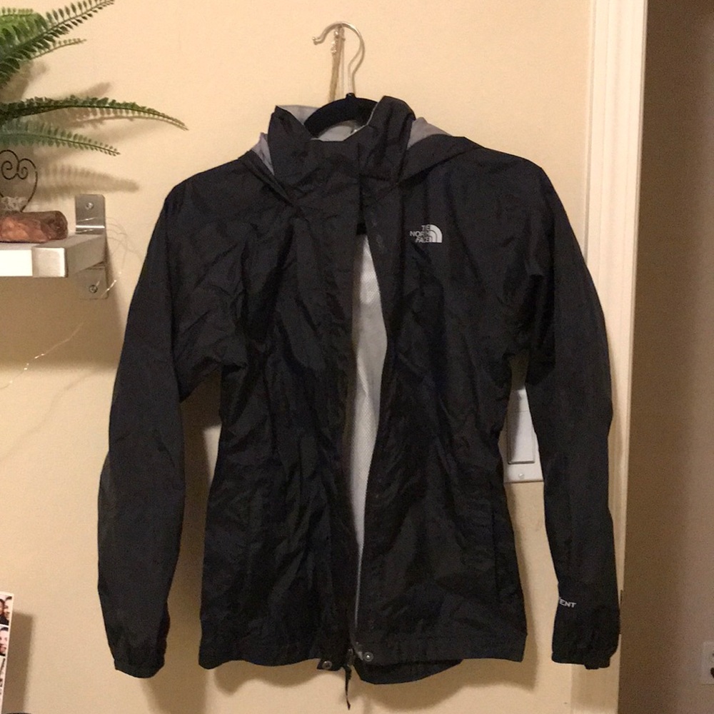 black NorthFace kids large raincoat